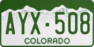 CO license plate AYX508