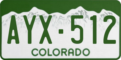 CO license plate AYX512