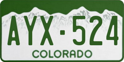 CO license plate AYX524