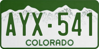 CO license plate AYX541