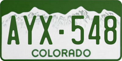 CO license plate AYX548