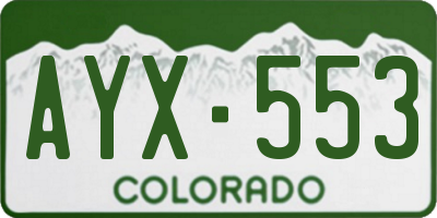 CO license plate AYX553
