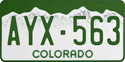 CO license plate AYX563