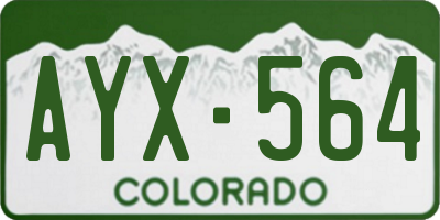 CO license plate AYX564