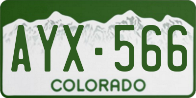 CO license plate AYX566