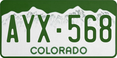 CO license plate AYX568