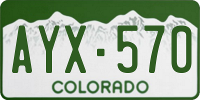 CO license plate AYX570