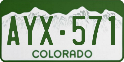 CO license plate AYX571