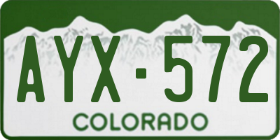 CO license plate AYX572