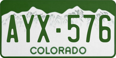 CO license plate AYX576