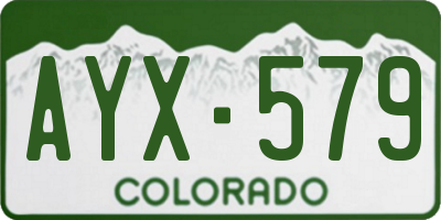 CO license plate AYX579