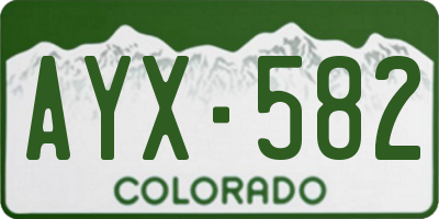 CO license plate AYX582