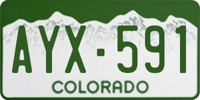 CO license plate AYX591