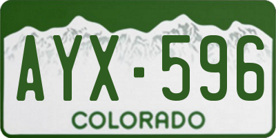 CO license plate AYX596