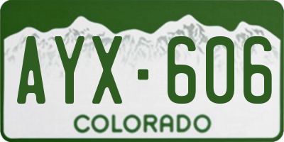 CO license plate AYX606
