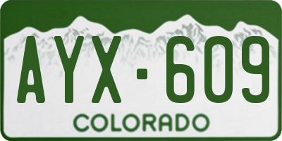 CO license plate AYX609
