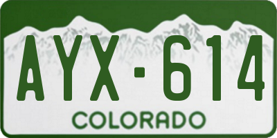 CO license plate AYX614