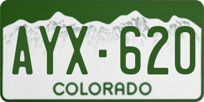CO license plate AYX620