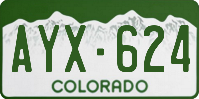 CO license plate AYX624