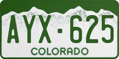 CO license plate AYX625