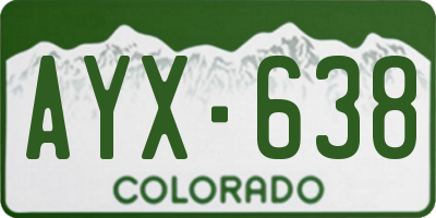 CO license plate AYX638