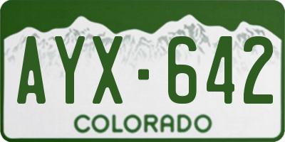 CO license plate AYX642