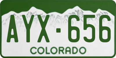 CO license plate AYX656