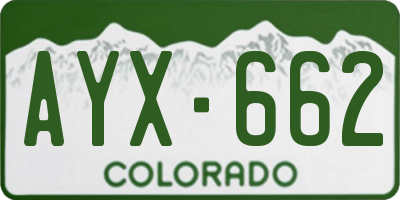 CO license plate AYX662