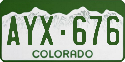 CO license plate AYX676