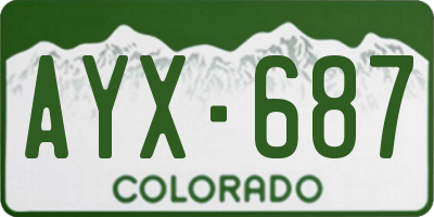 CO license plate AYX687