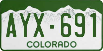 CO license plate AYX691