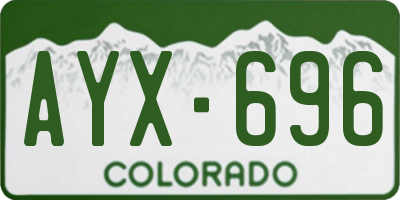 CO license plate AYX696