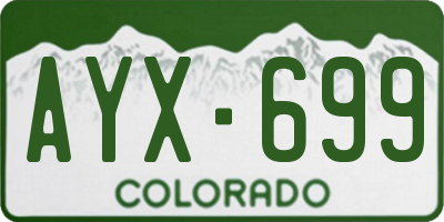 CO license plate AYX699
