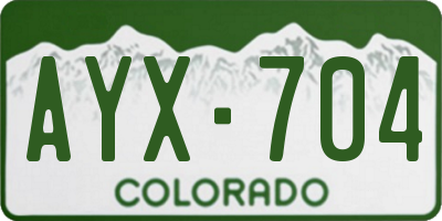 CO license plate AYX704