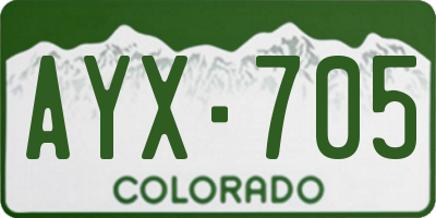 CO license plate AYX705