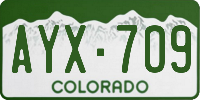 CO license plate AYX709