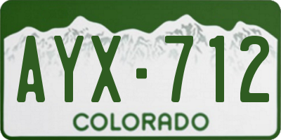 CO license plate AYX712