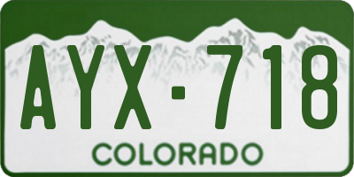CO license plate AYX718
