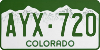 CO license plate AYX720
