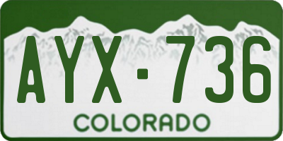 CO license plate AYX736