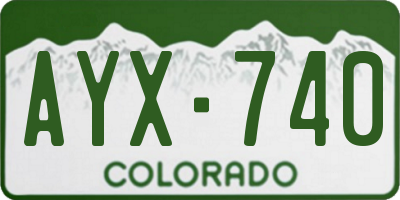 CO license plate AYX740