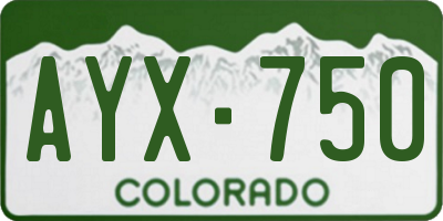 CO license plate AYX750