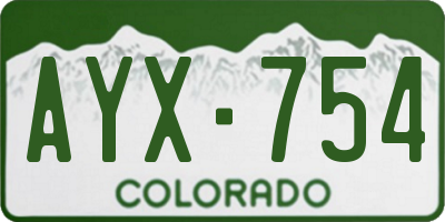 CO license plate AYX754