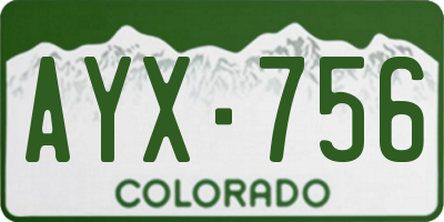CO license plate AYX756