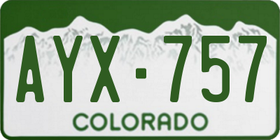 CO license plate AYX757