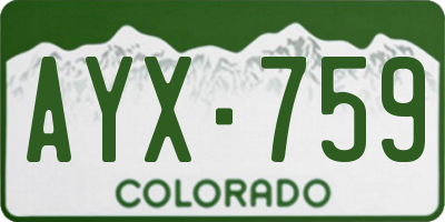 CO license plate AYX759