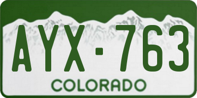 CO license plate AYX763