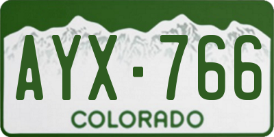 CO license plate AYX766