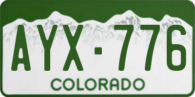 CO license plate AYX776