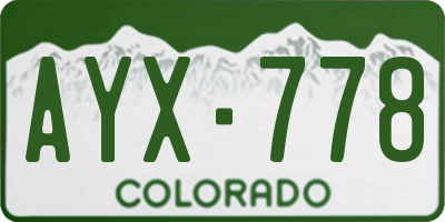 CO license plate AYX778